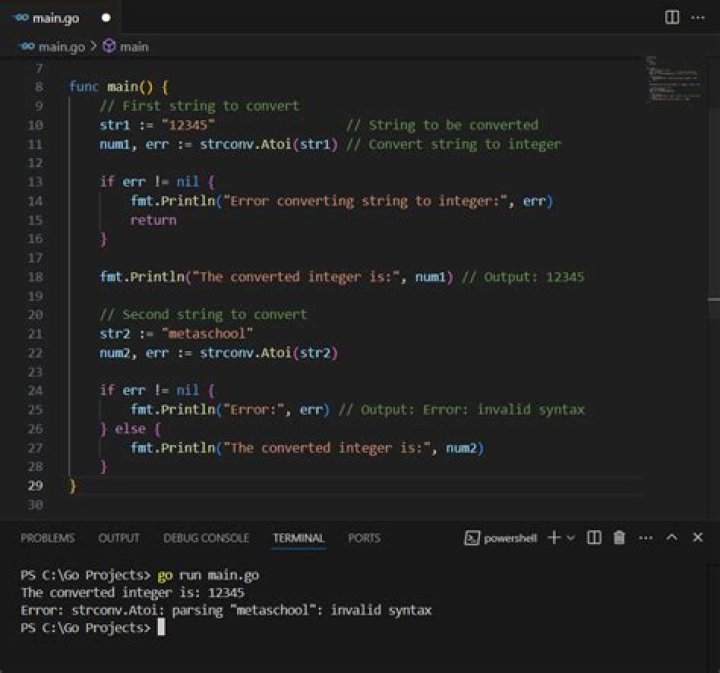 Convert string to integer type in Go?