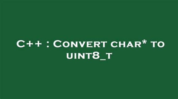 Convert unsigned char array into uint8_t array?