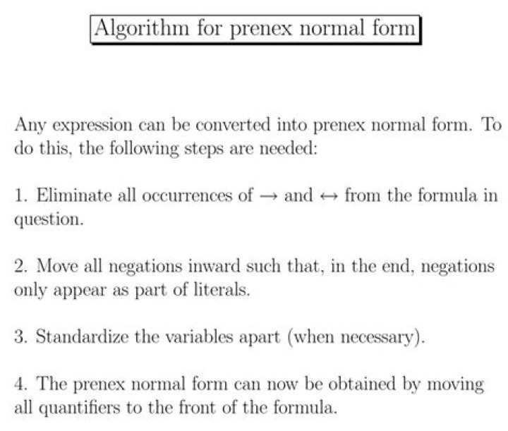 Converting to Prenex Normal Form