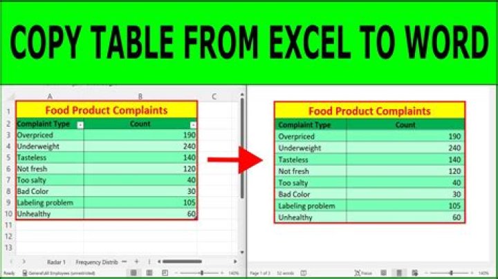 Copy a table from excel to word, keeping the word table formatting