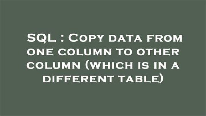 Copy data from one column to other column (which is in a different table)