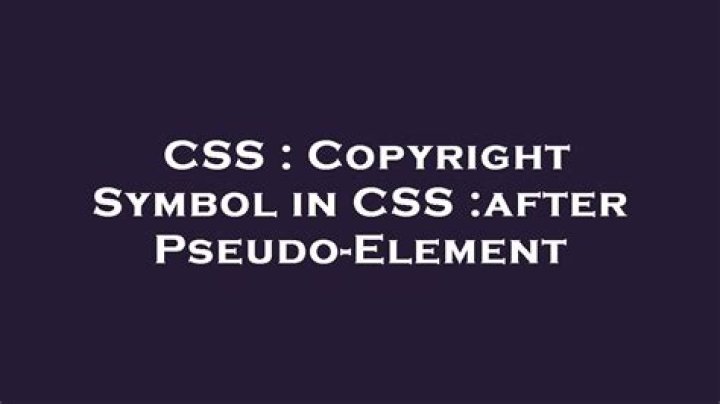 Copyright Symbol in CSS :after Pseudo-Element