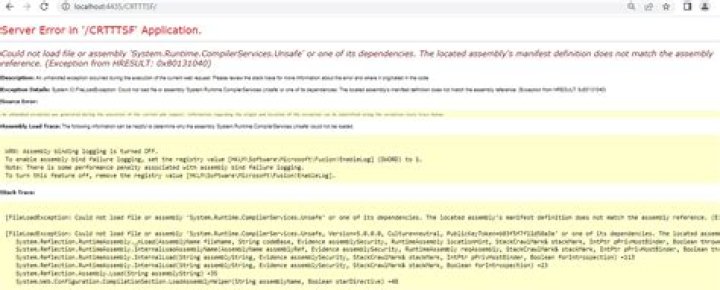 Could not load file or assembly 