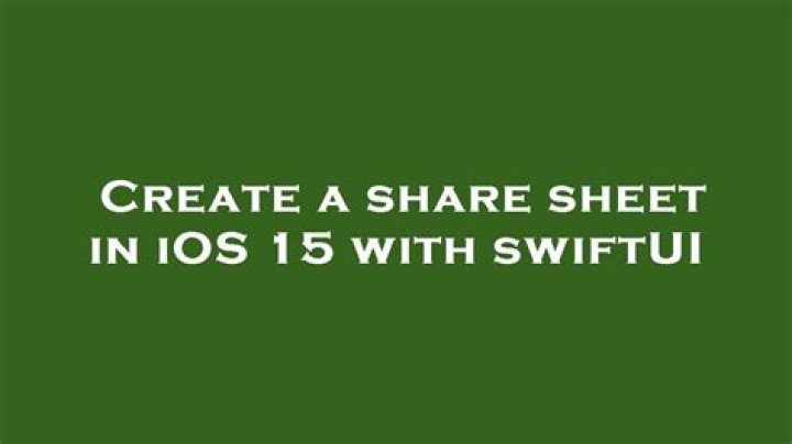 Create a share sheet in iOS 15 with swiftUI
