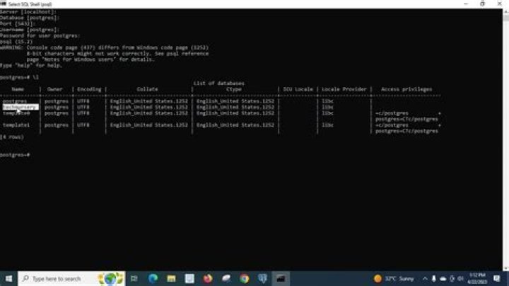 Create database from command line