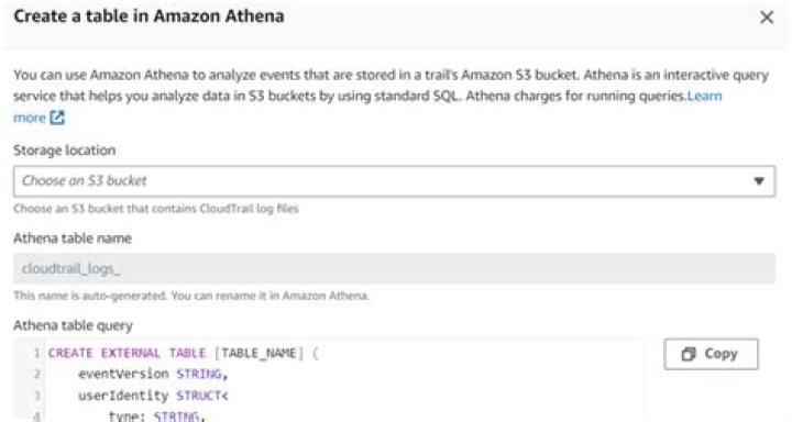 create view from athena table using program