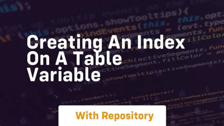 Creating an index on a table variable