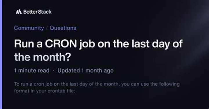 CRON job to run on the last day of the month