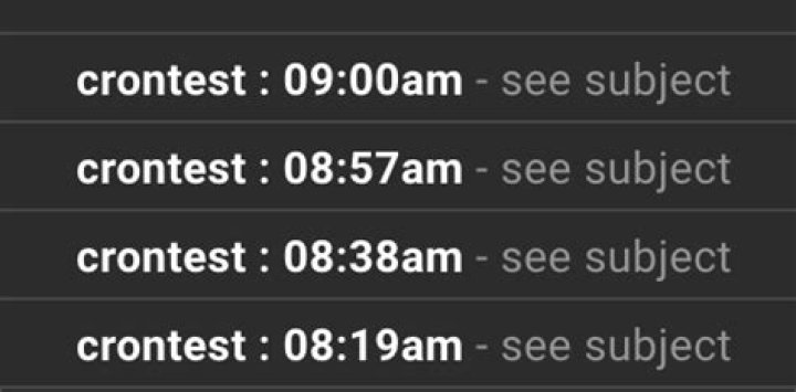 crontest conducted over one hour