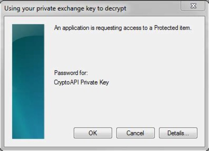 CryptoAPI popup