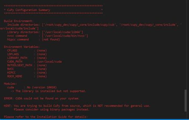 Cupy error installation