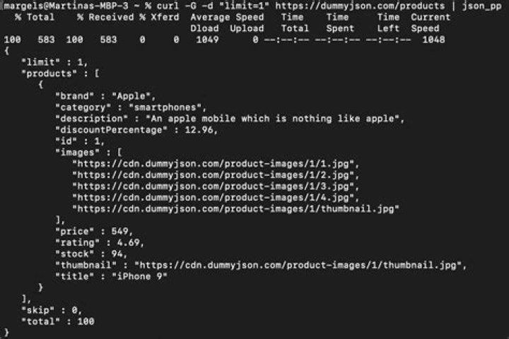 Curl GET request with json parameter
