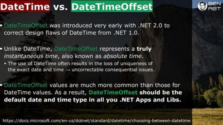 DateTime vs DateTimeOffset