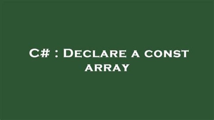 Declare a const array
