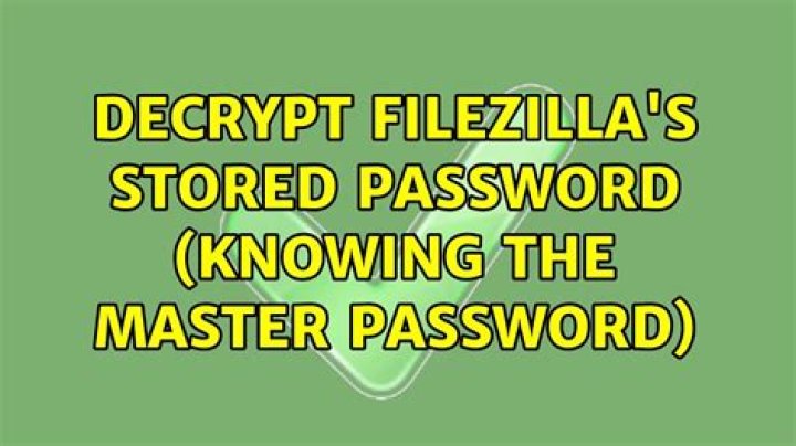 Decrypt FileZilla's stored password (knowing the master password)