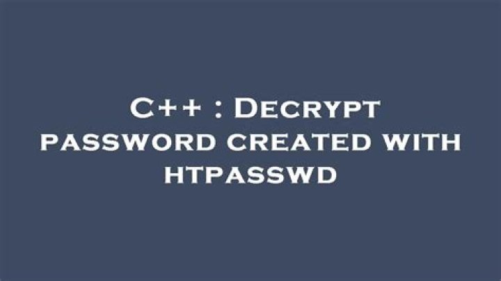 Decrypt password created with htpasswd