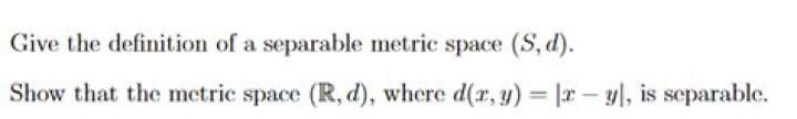 Definition of a separable metric space
