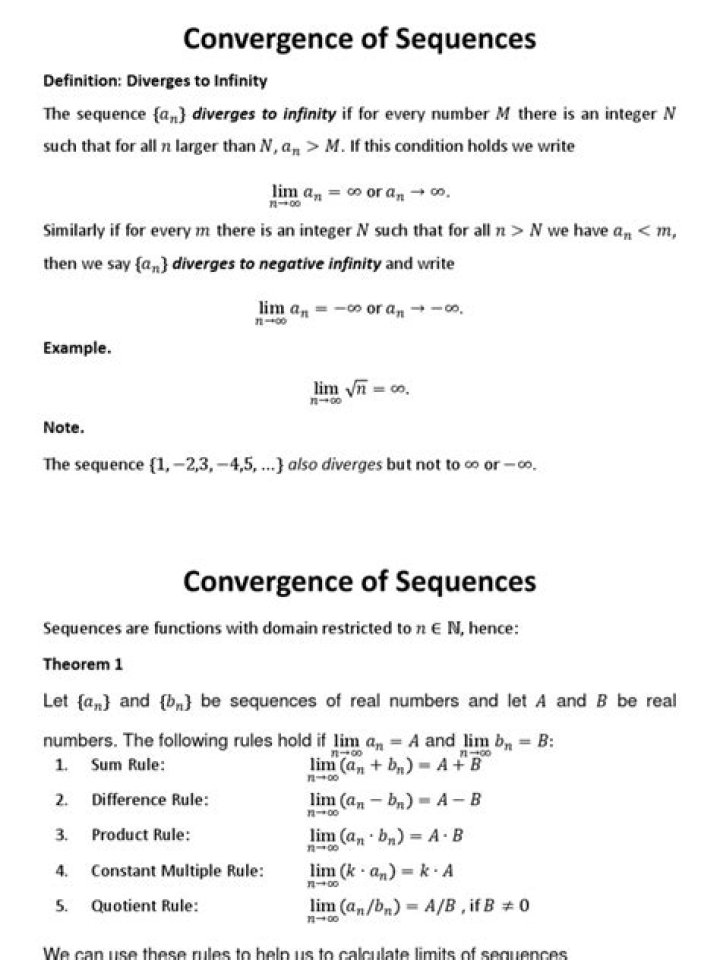 Definition of convergence to infinity