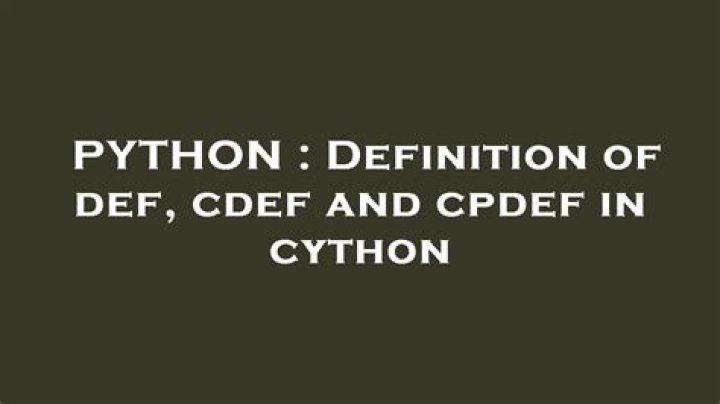 Definition of def, cdef and cpdef in cython