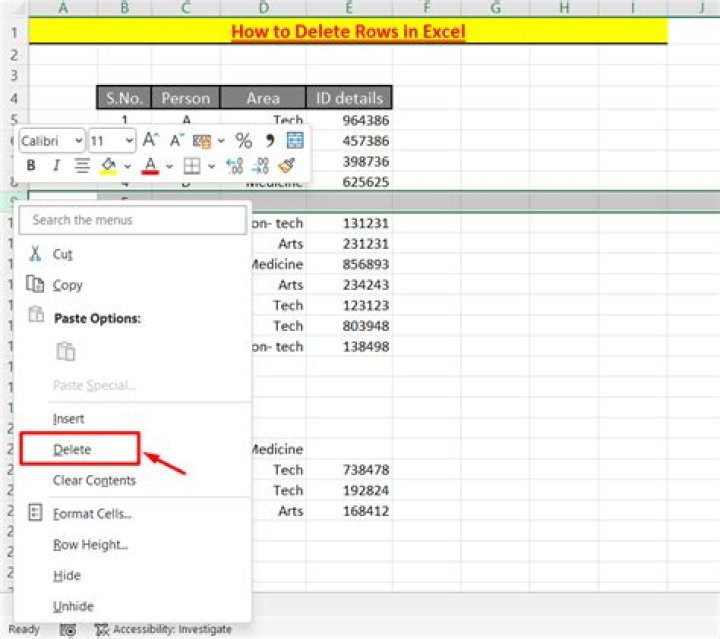 Delete a row in Excel VBA