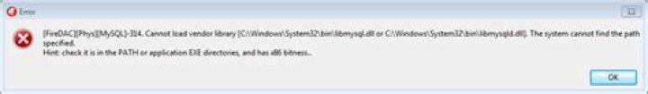 Delphi XE5 FireDAC Error: Cannot load vendor library [libmysql.dll or libmysqld.dll]