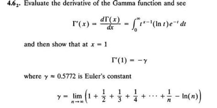 Derivative of the Gamma function