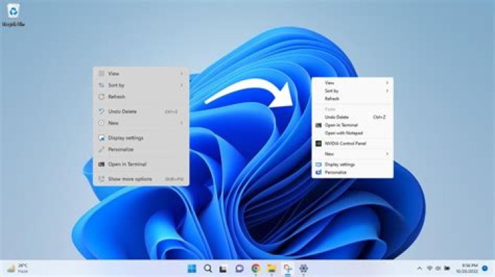Desktop context menu change desktop background highlighted