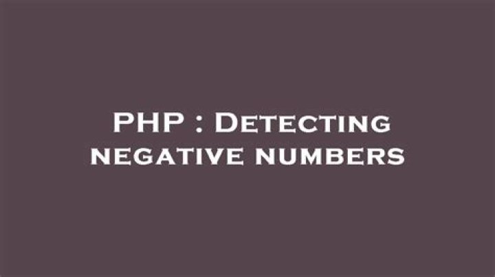 Detecting negative numbers