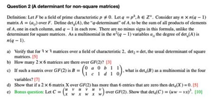 Determinant of a non-square matrix