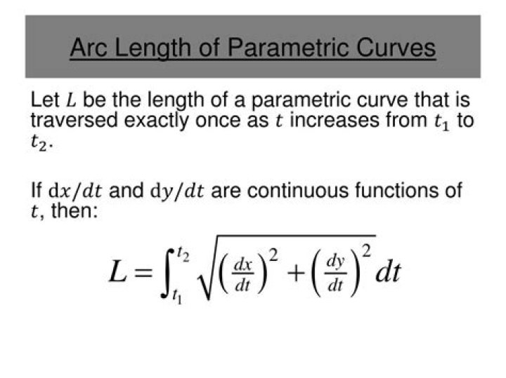 Determine the arc length of the following parametric curve