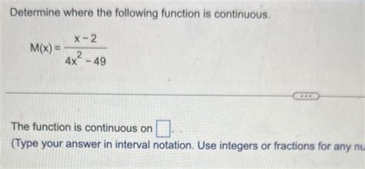 Determine where the function is continuous