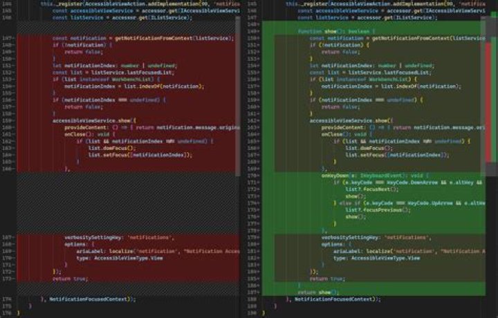 Diff side by side output with 