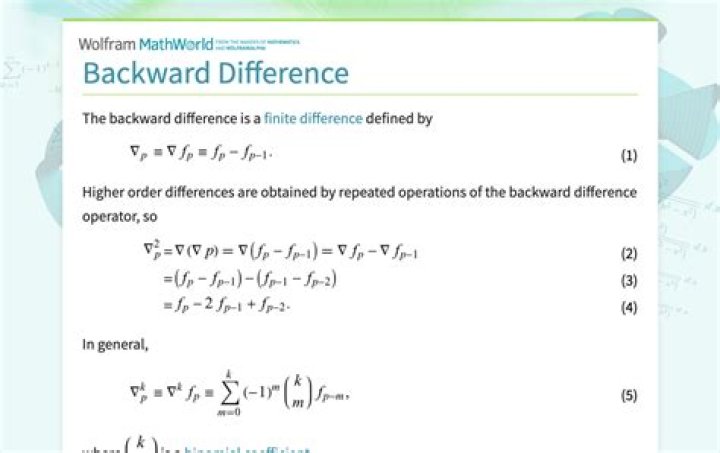 Difference between Backward and Forward differences