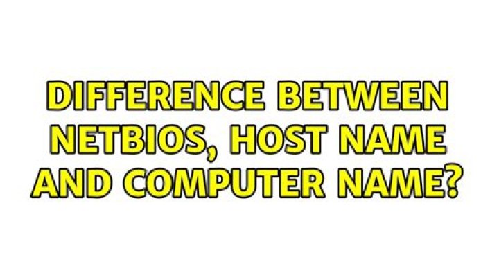 Difference between NETBIOS, host name and computer name?