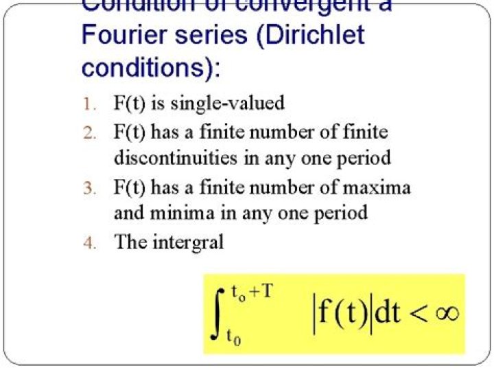 Dirichlet conditions for the convergence of Fourier series