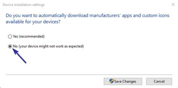 Disable automatic driver installation in Windows 10