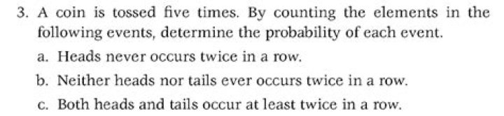 Discrete Probability - Flipping a coin 5 times in a row.
