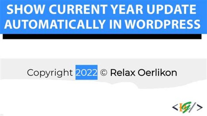 Display Current Year in Wordpress