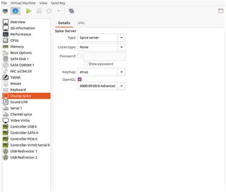 Display spice settings