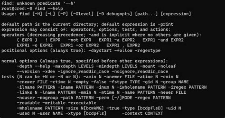 Do find command options 