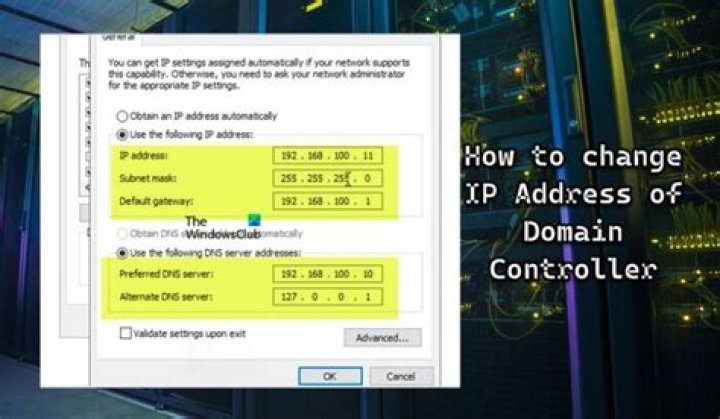Domain controller IP address change
