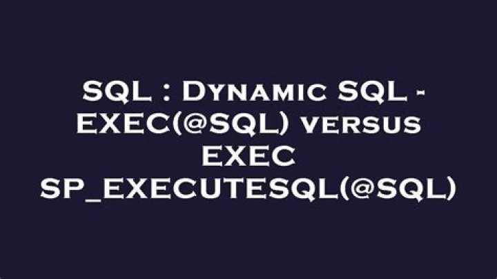 Dynamic SQL - EXEC(@SQL) versus EXEC SP_EXECUTESQL(@SQL)
