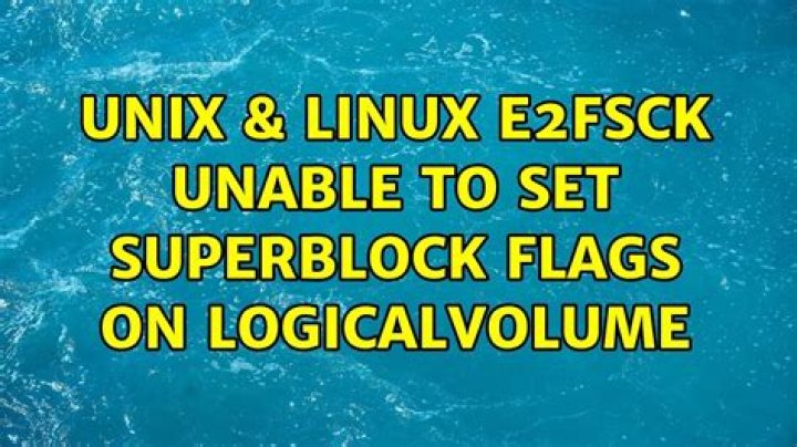 e2fsck: unable to set superblock flags while trying to repair SSD