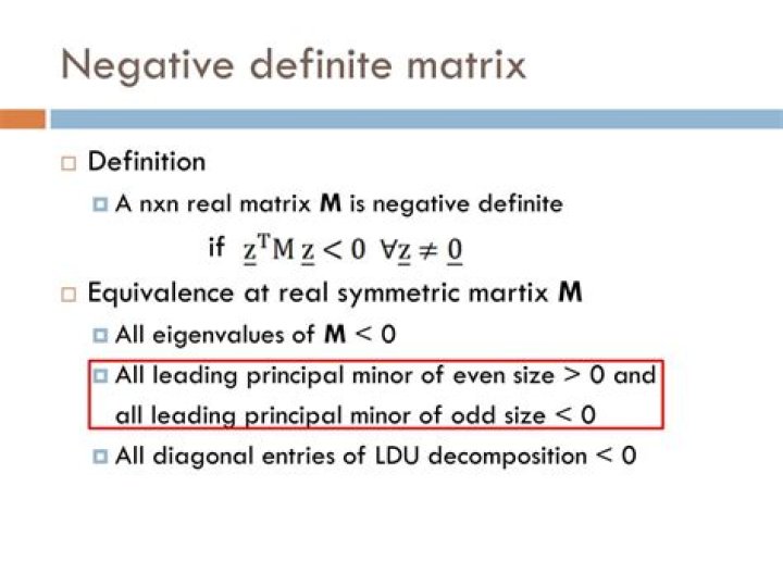 Easy way to determine matrix positive / negative definiteness