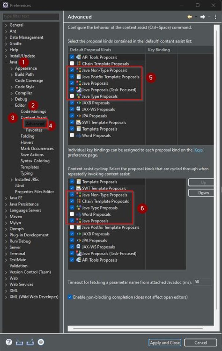 Eclipse: Enable autocomplete / content assist