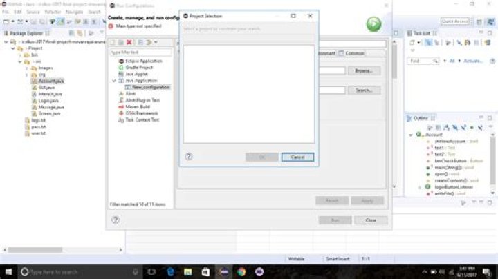Eclipse Java error: This selection cannot be launched and there are no recent launches