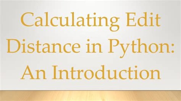 Edit Distance in Python