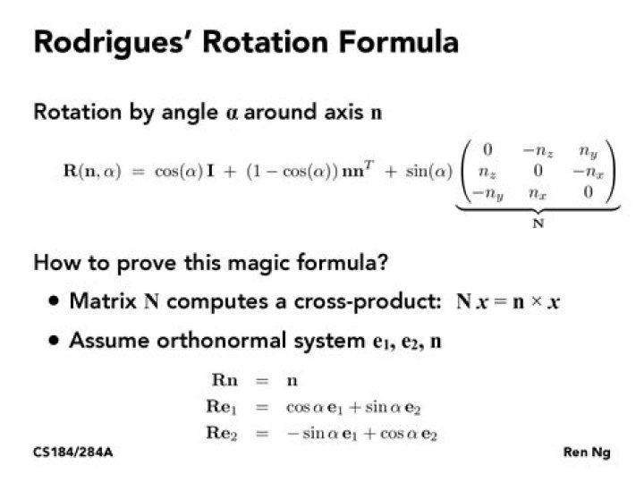 Efficient and Accurate Numerical Implementation of the Inverse Rodrigues Rotation Formula (Rotation Matrix -> Axis-Angle)