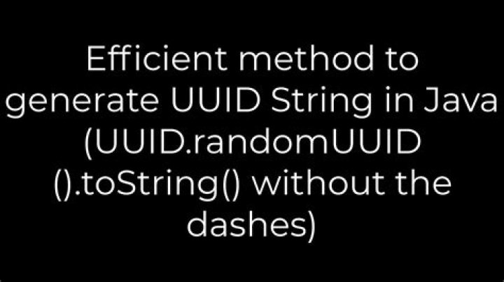 Efficient method to generate UUID String in Java (UUID.randomUUID().toString() without the dashes)