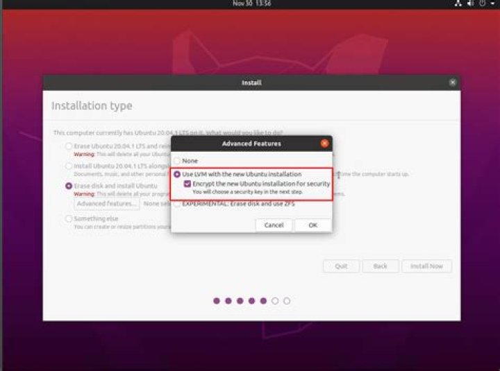 Enable disk encryption after installation